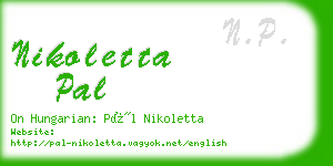 nikoletta pal business card